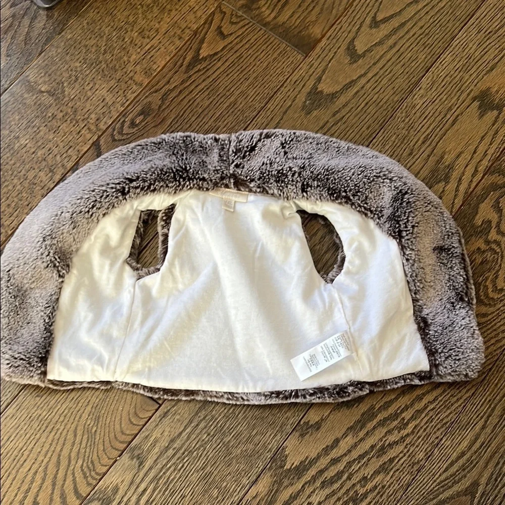 Gray Plush Faux Fur Vest miniclasix 6 months baby euc sale